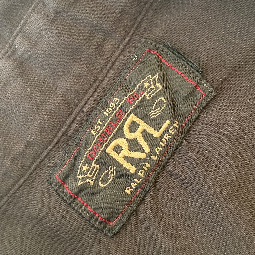 RRL Double RL Men's Slim Fit Cotton Twill Western Shirt in Black Size Small - Picture 6 of 14